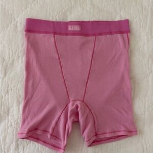 SKIMS Pink Cotton Rib Boxer